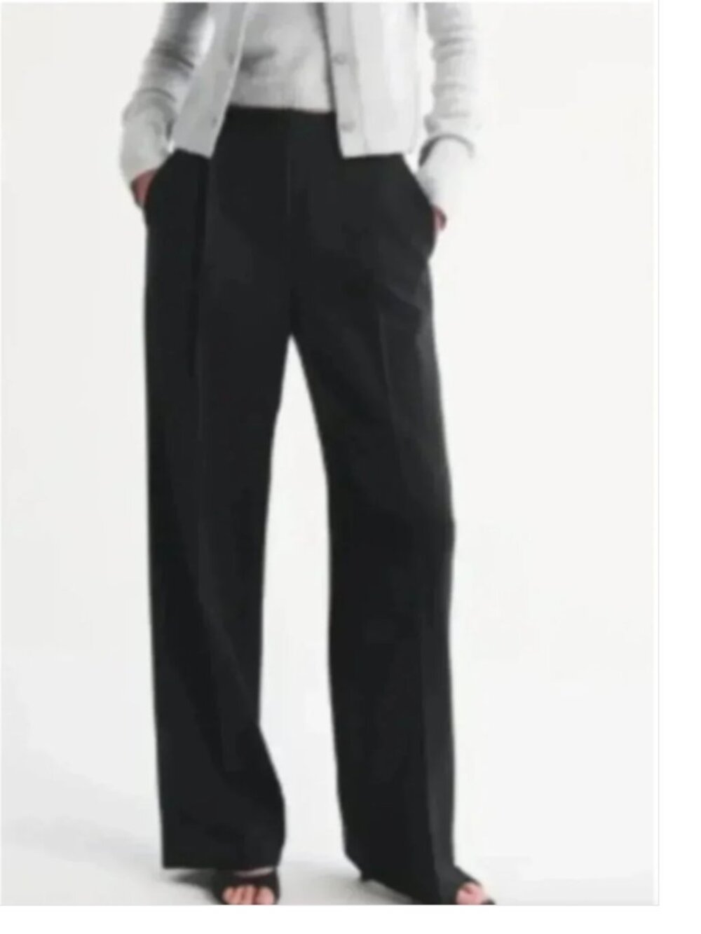 Abercrombie & Fitch A&F Sloane Tailored Wide Leg Pant black 32 14